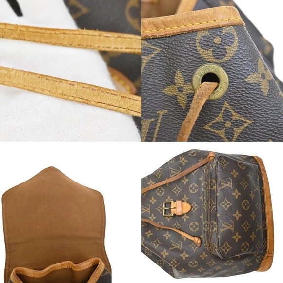 LOUIS VUITTON Montsouris GM Backpack Bag Monogram Leather Brown M51135 77FB766 main image 15